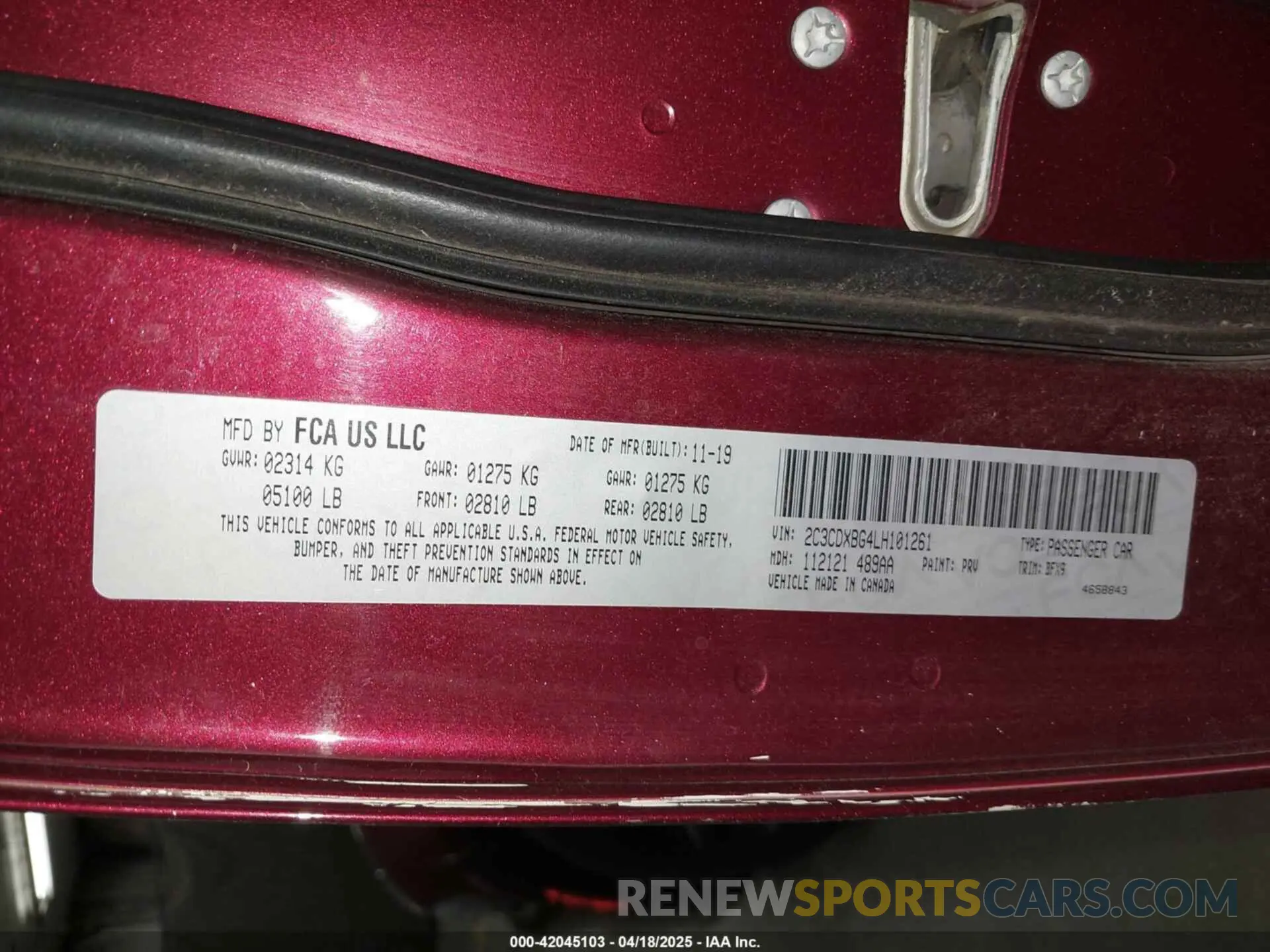 9 Photograph of a damaged car 2C3CDXBG4LH101261 DODGE CHARGER 2020