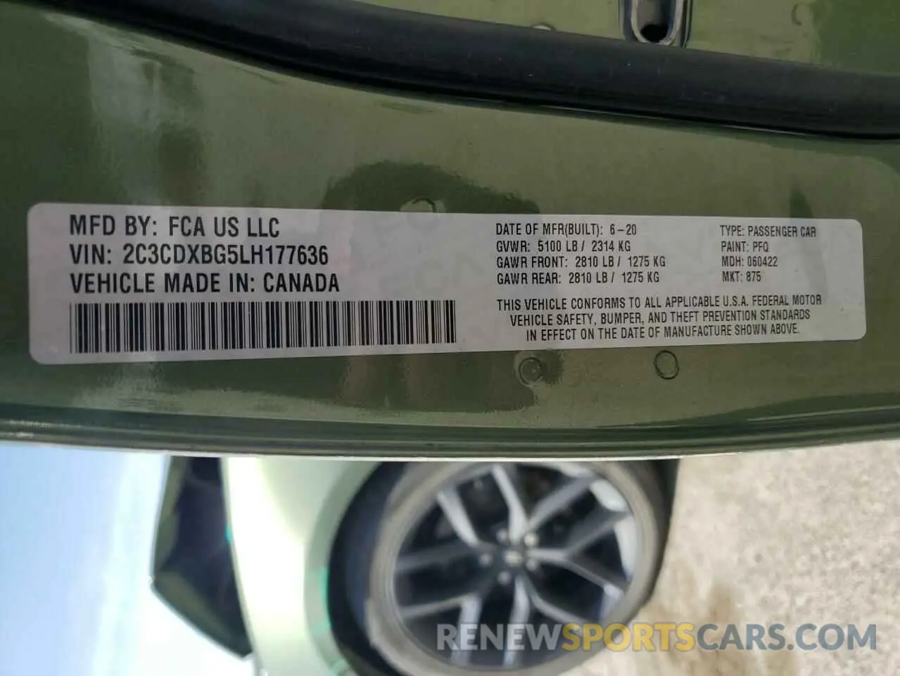 14 Photograph of a damaged car 2C3CDXBG5LH177636 DODGE CHARGER 2020
