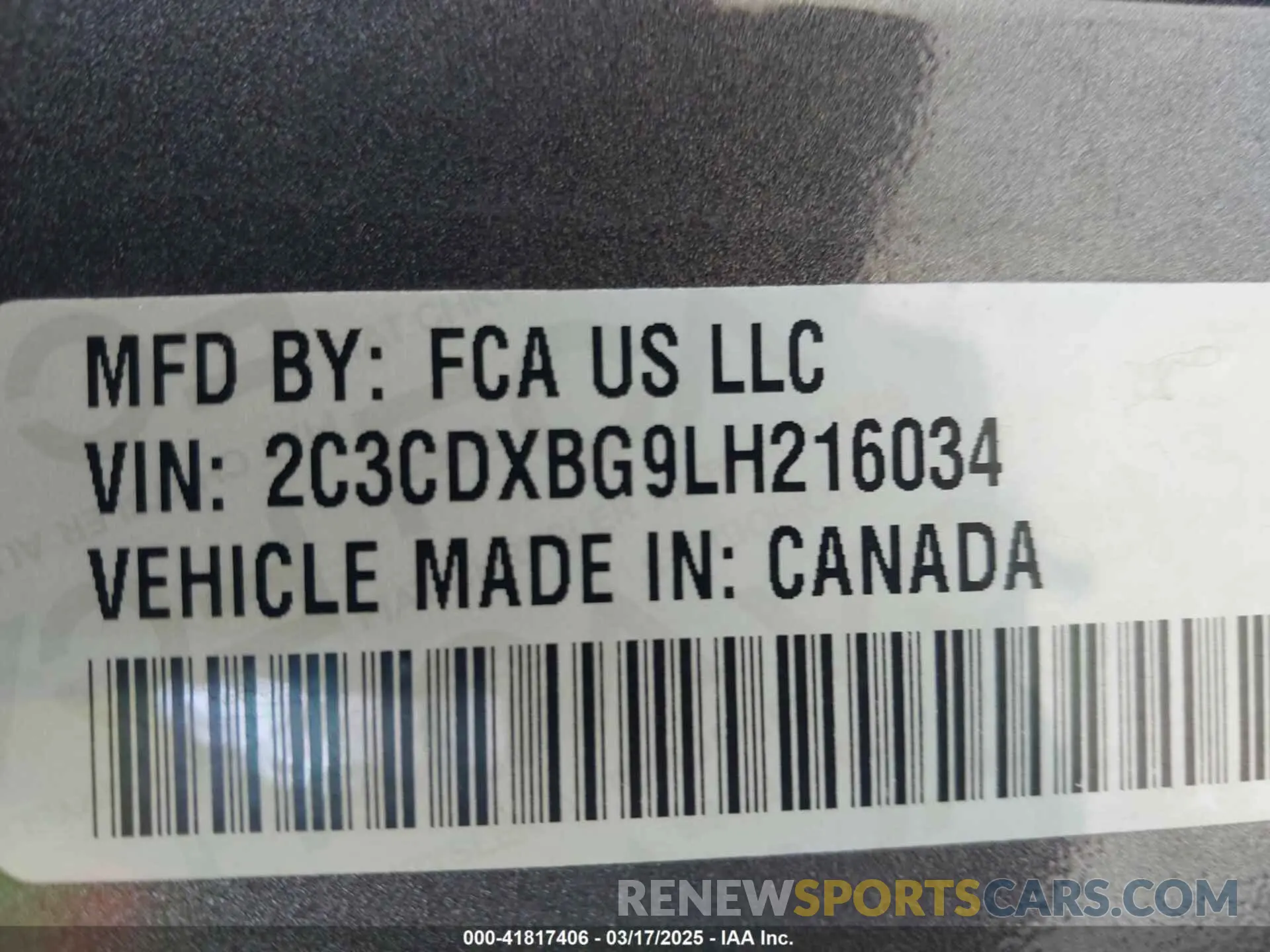 9 Photograph of a damaged car 2C3CDXBG9LH216034 DODGE CHARGER 2020
