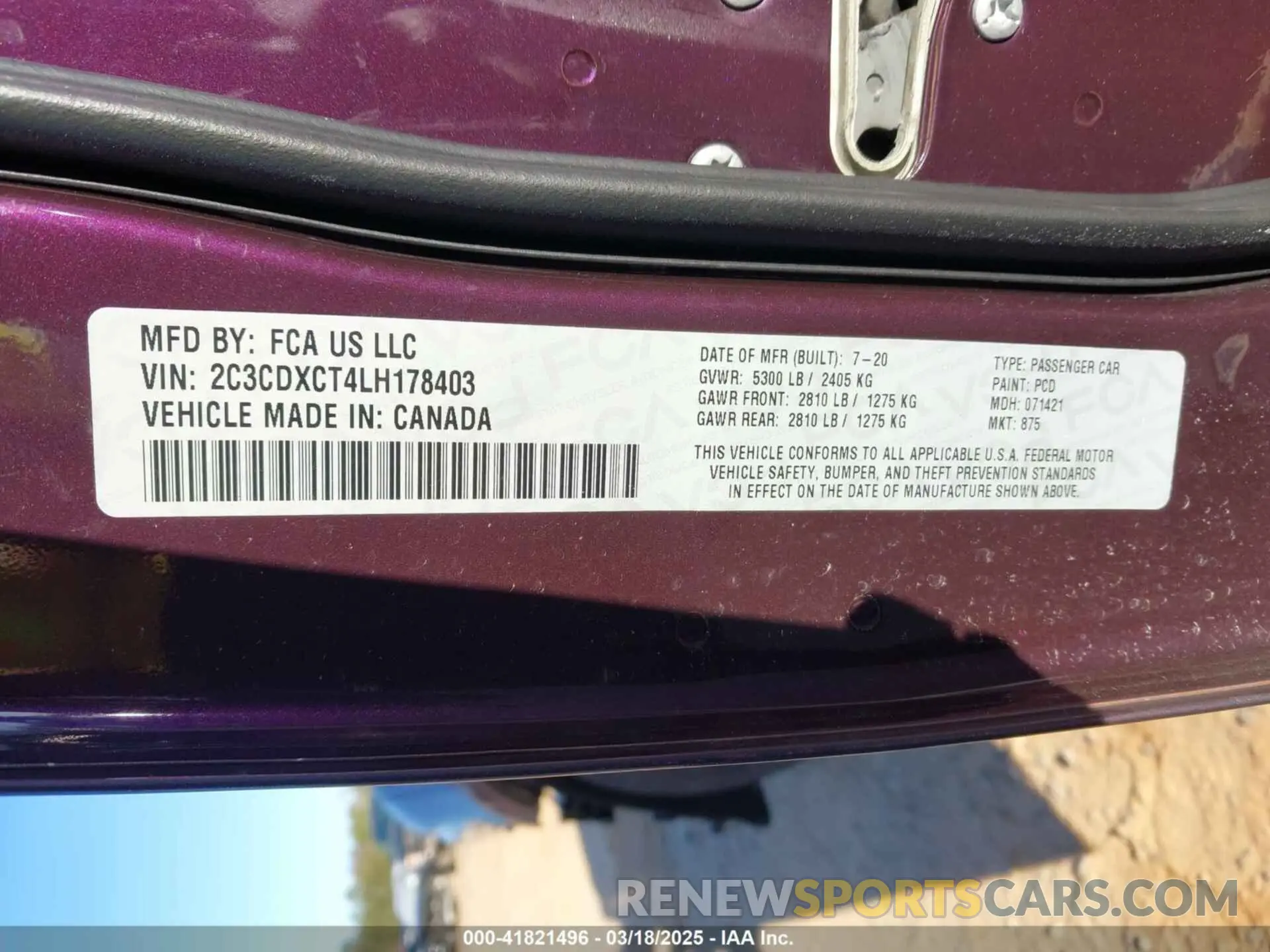9 Photograph of a damaged car 2C3CDXCT4LH178403 DODGE CHARGER 2020