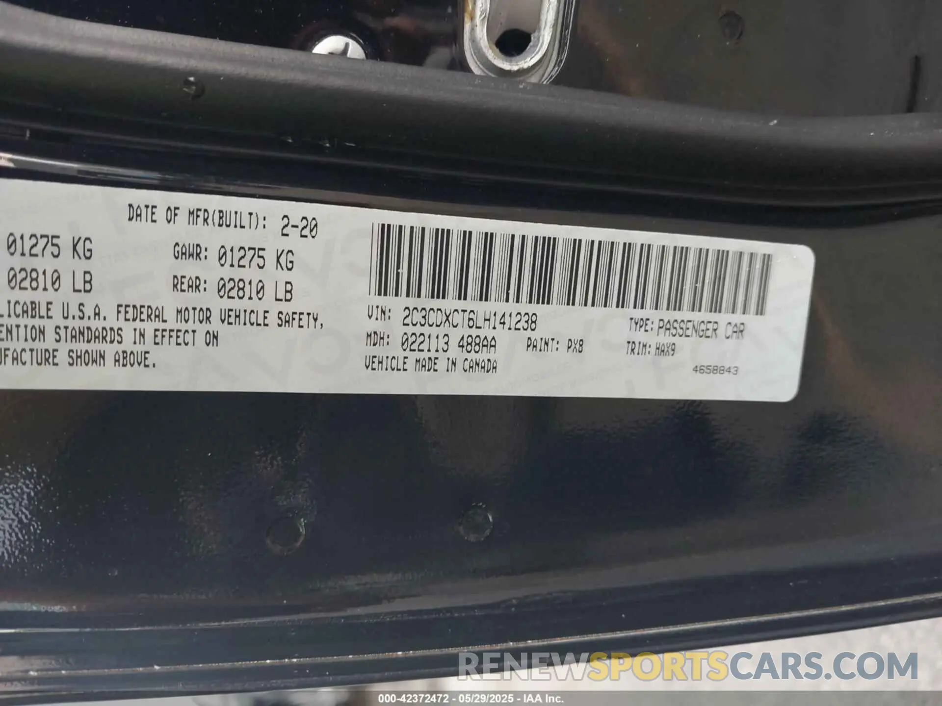 9 Photograph of a damaged car 2C3CDXCT6LH141238 DODGE CHARGER 2020
