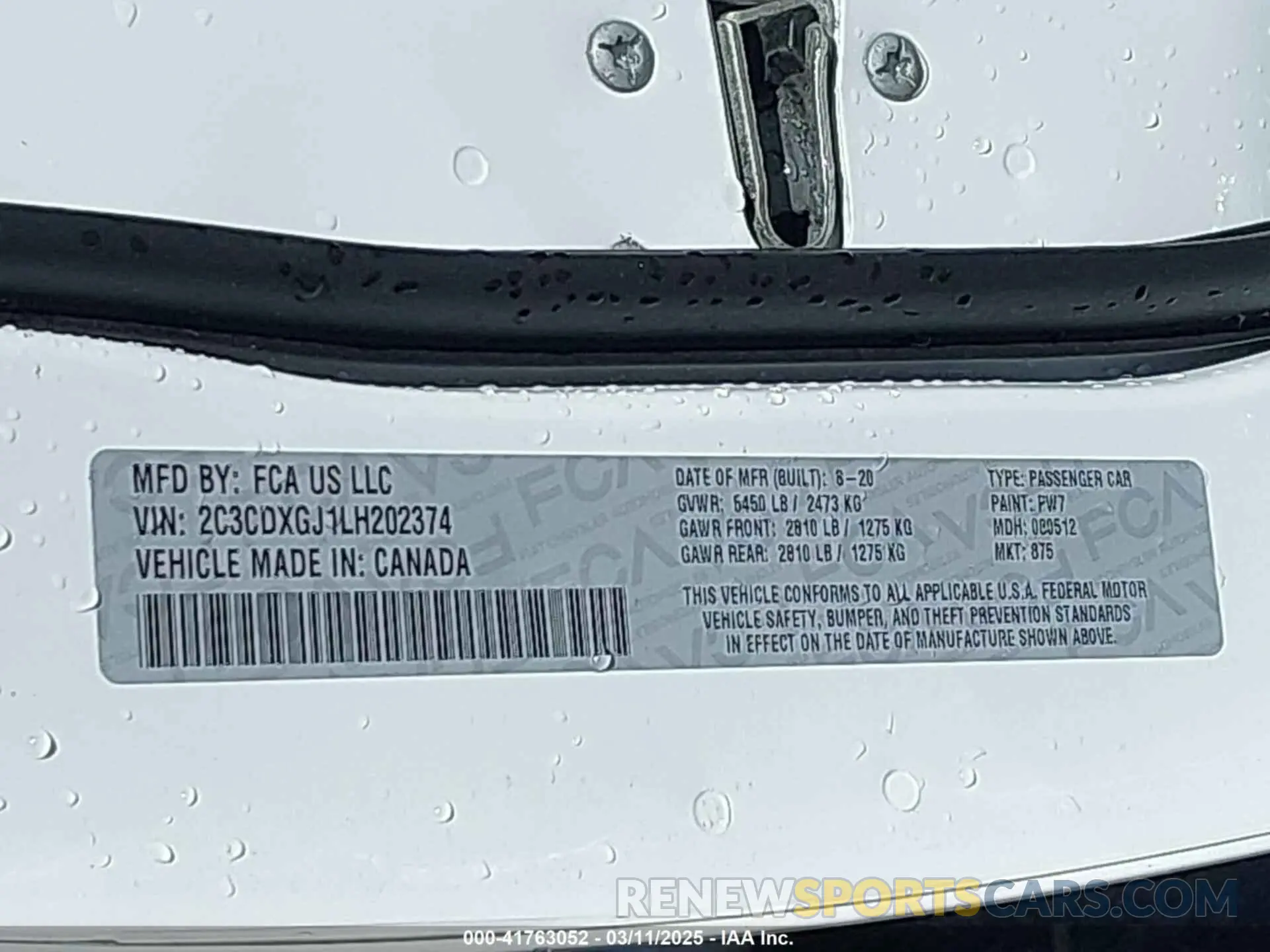 9 Photograph of a damaged car 2C3CDXGJ1LH202374 DODGE CHARGER 2020
