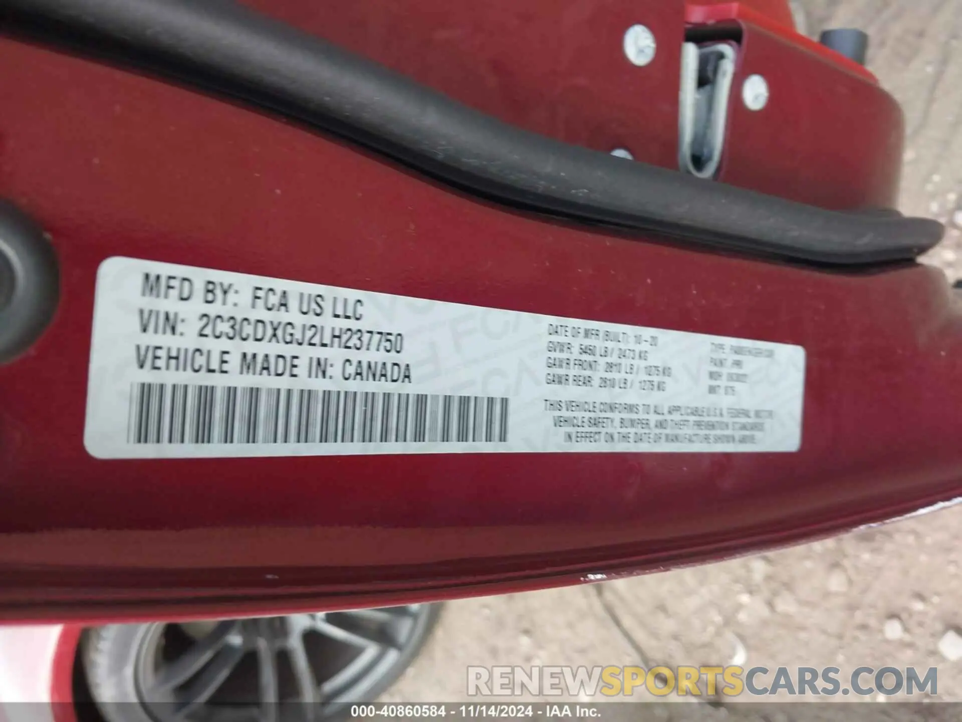 9 Photograph of a damaged car 2C3CDXGJ2LH237750 DODGE CHARGER 2020