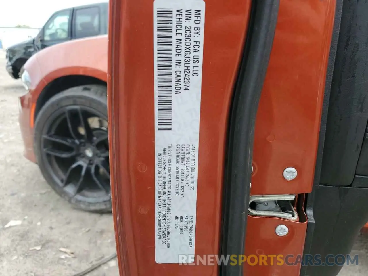 13 Photograph of a damaged car 2C3CDXGJ3LH242374 DODGE CHARGER 2020