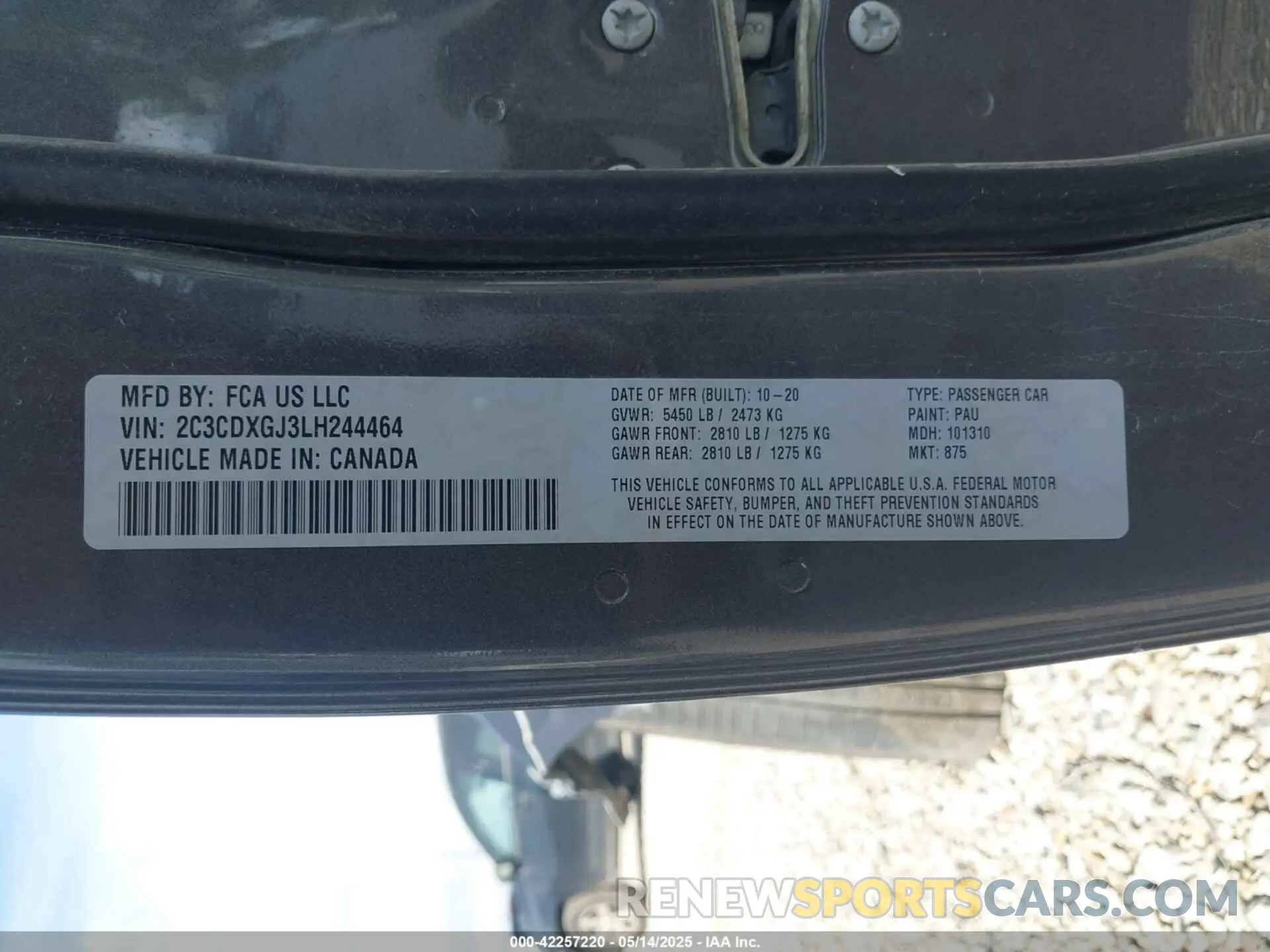 9 Photograph of a damaged car 2C3CDXGJ3LH244464 DODGE CHARGER 2020