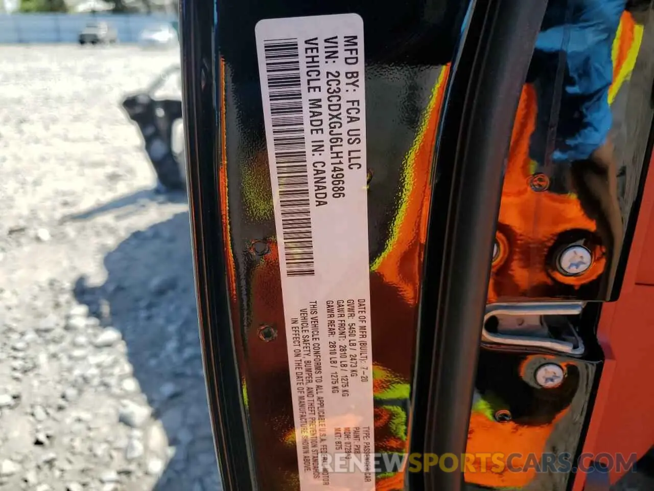 12 Photograph of a damaged car 2C3CDXGJ6LH149686 DODGE CHARGER 2020
