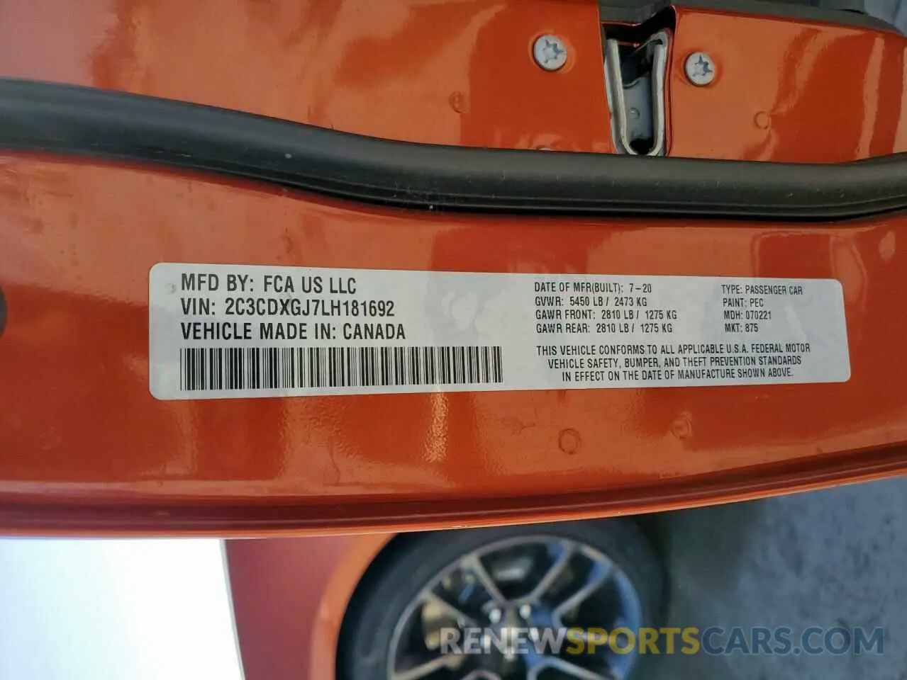 13 Photograph of a damaged car 2C3CDXGJ7LH181692 DODGE CHARGER 2020