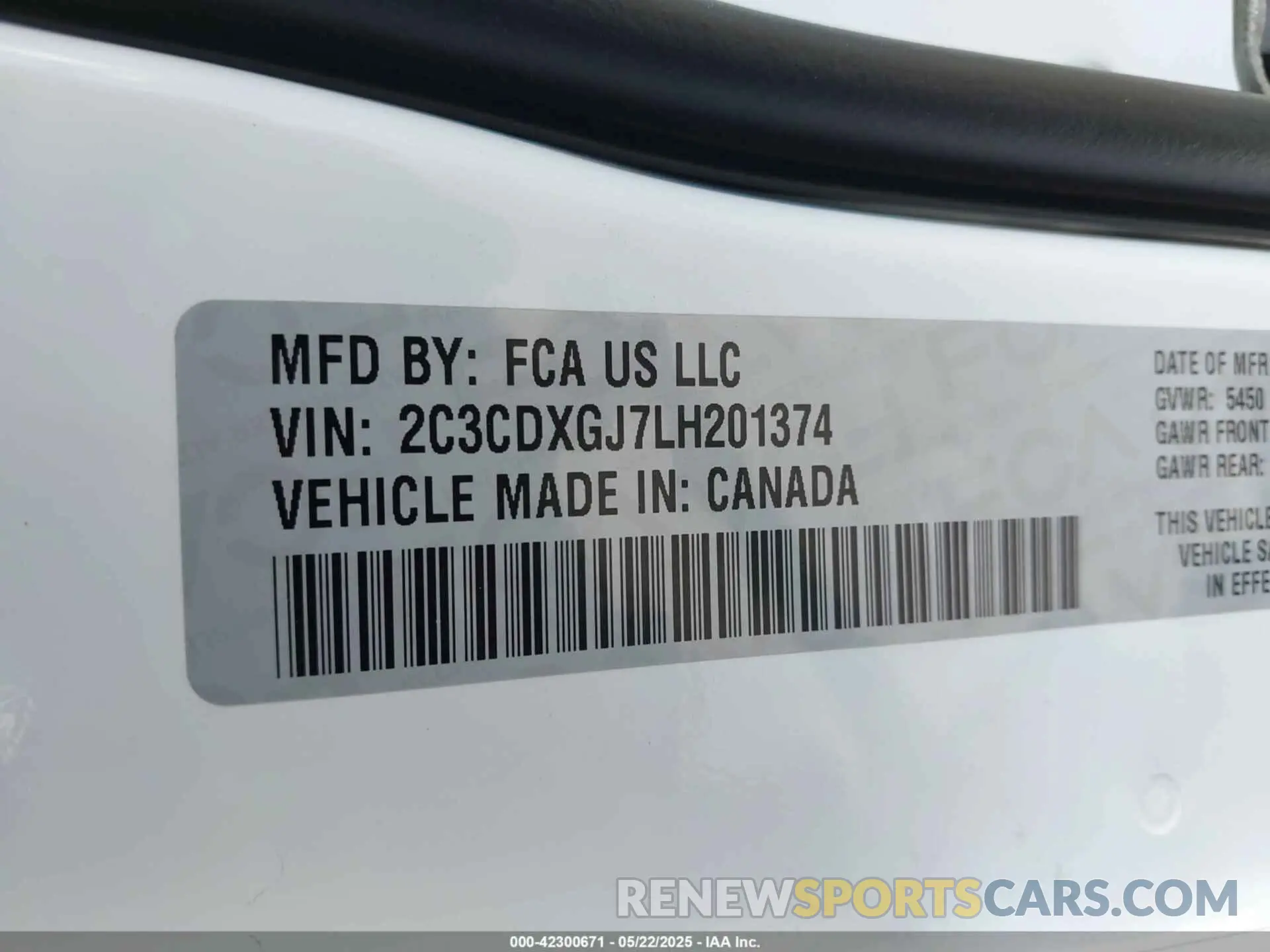 9 Photograph of a damaged car 2C3CDXGJ7LH201374 DODGE CHARGER 2020