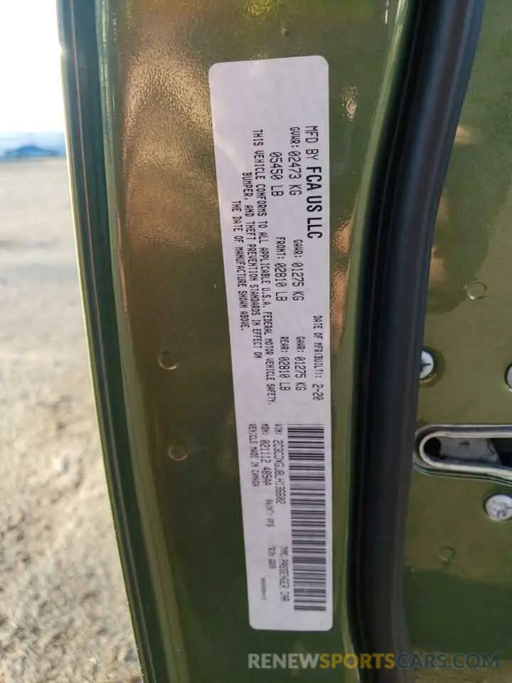12 Photograph of a damaged car 2C3CDXGJ8LH136602 DODGE CHARGER 2020