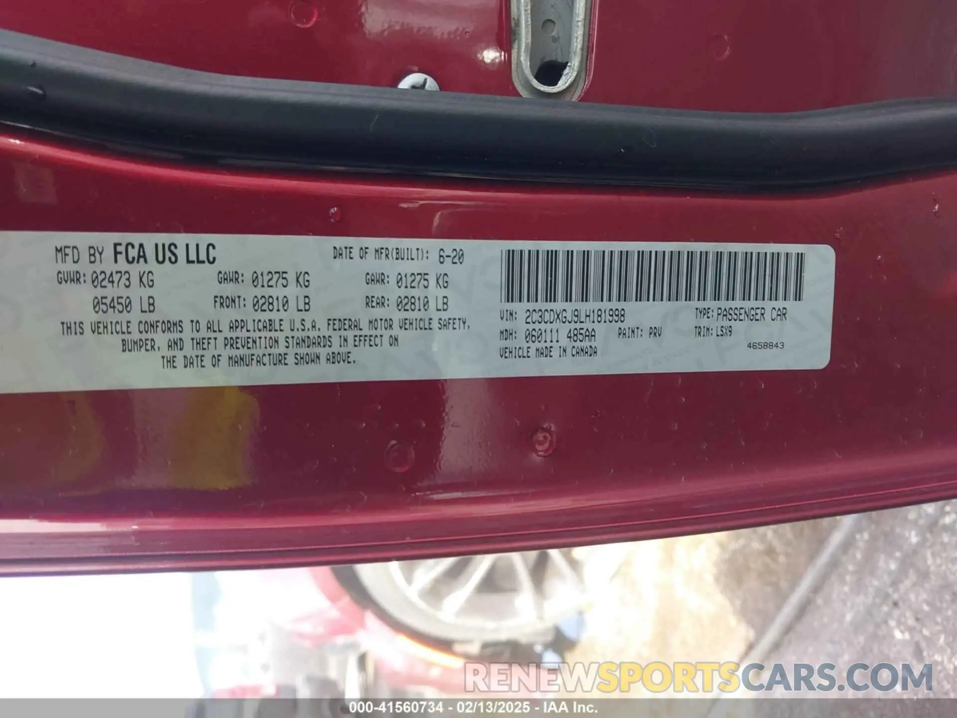 9 Photograph of a damaged car 2C3CDXGJ9LH181998 DODGE CHARGER 2020