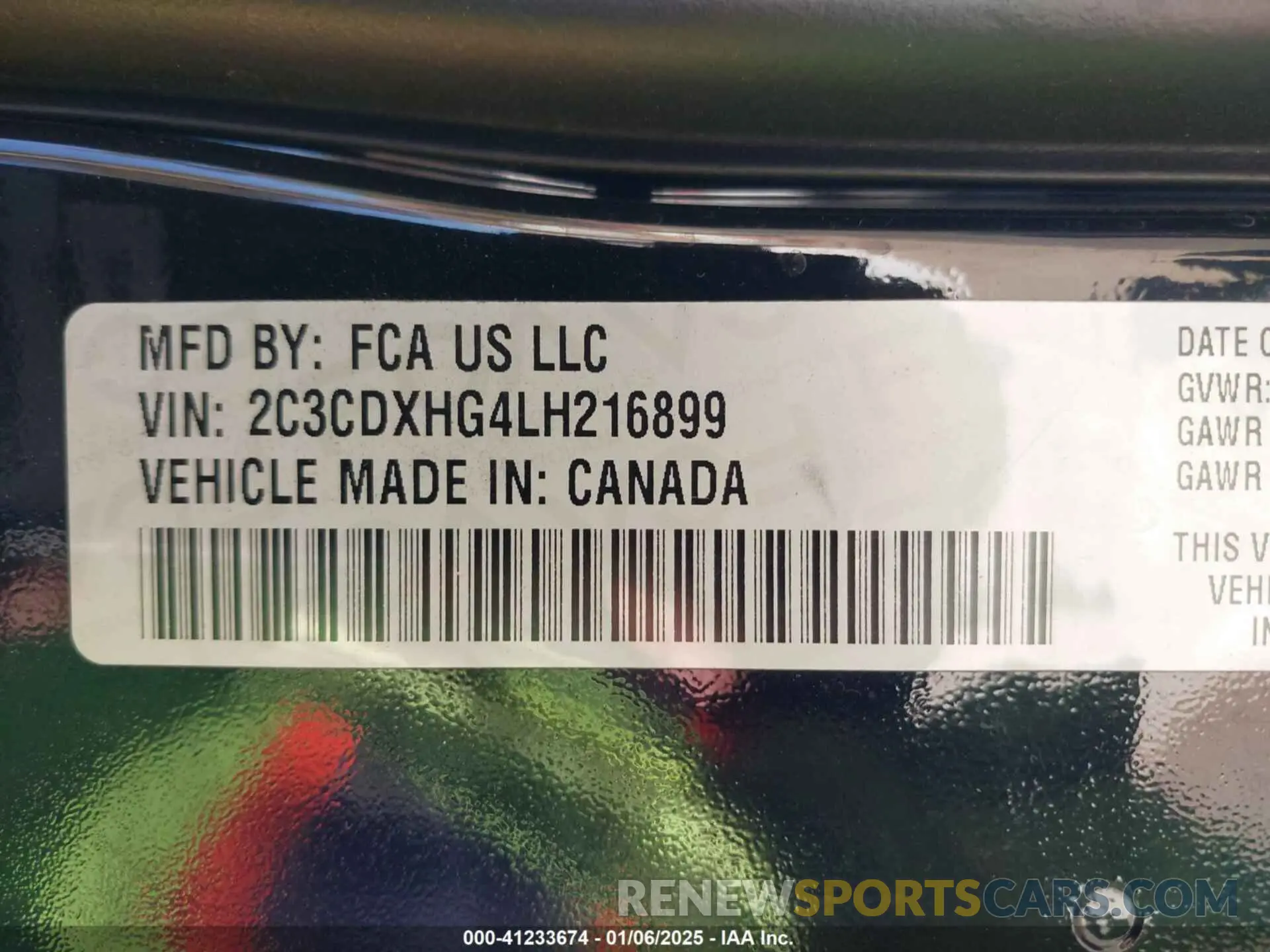 9 Photograph of a damaged car 2C3CDXHG4LH216899 DODGE CHARGER 2020