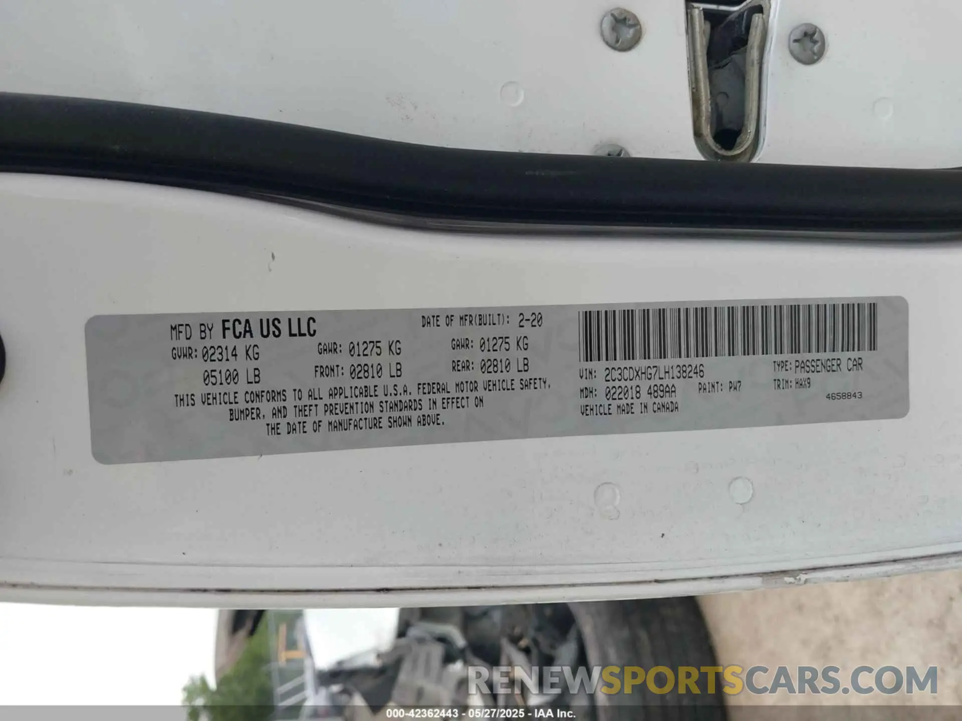 9 Photograph of a damaged car 2C3CDXHG7LH138246 DODGE CHARGER 2020