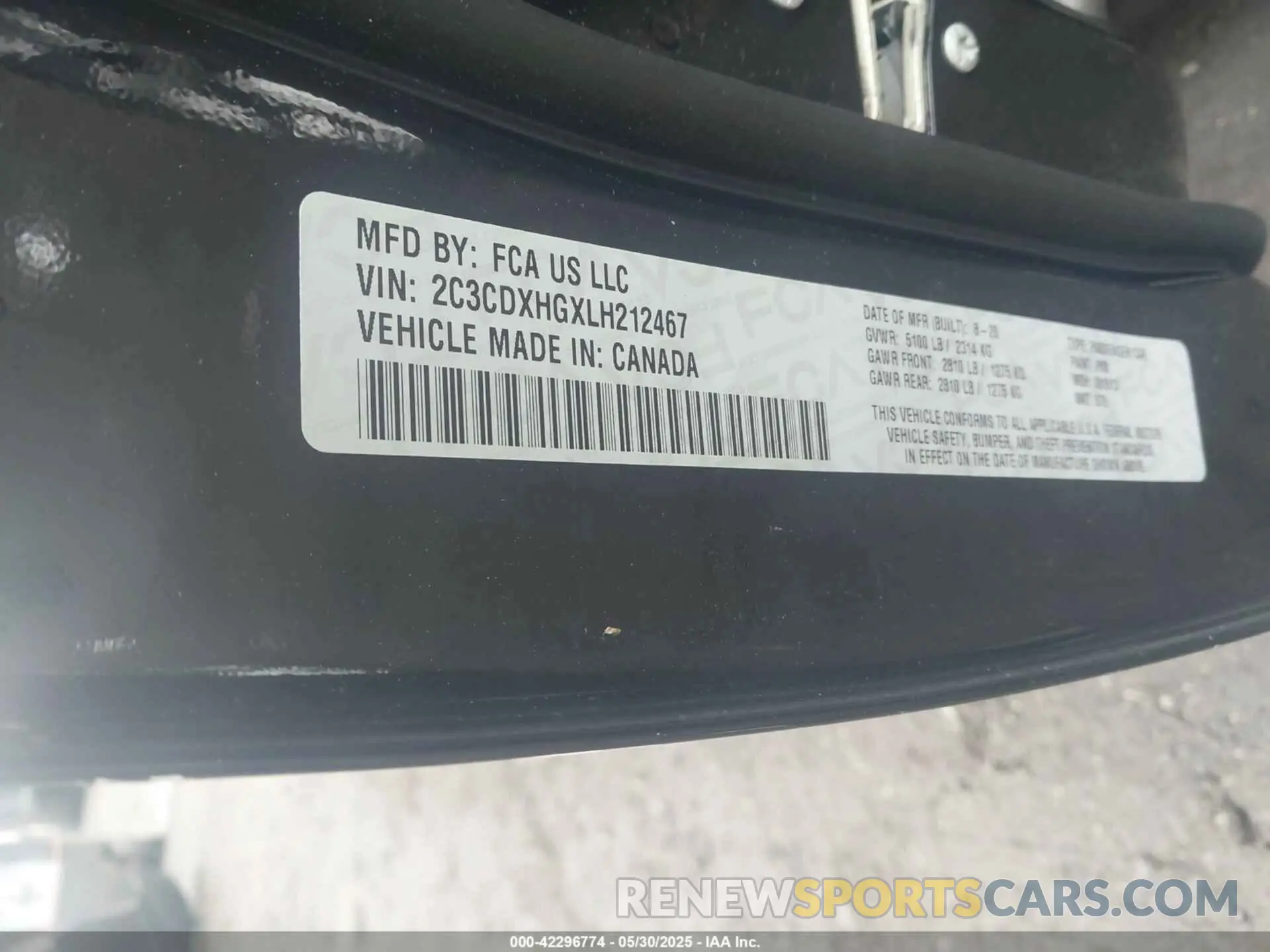 9 Photograph of a damaged car 2C3CDXHGXLH212467 DODGE CHARGER 2020