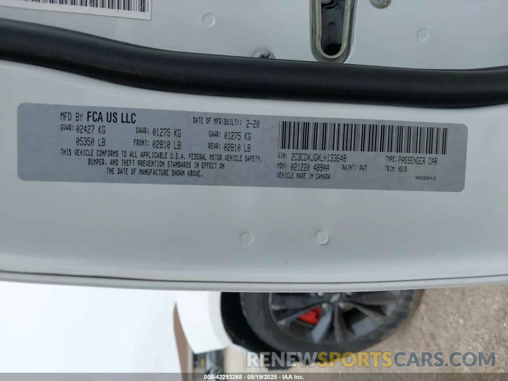 9 Photograph of a damaged car 2C3CDXJGXLH133648 DODGE CHARGER 2020