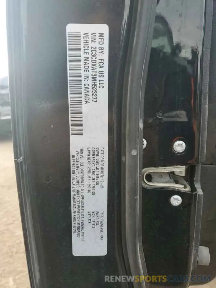 13 Photograph of a damaged car 2C3CDXAT3MH523277 DODGE CHARGER 2021