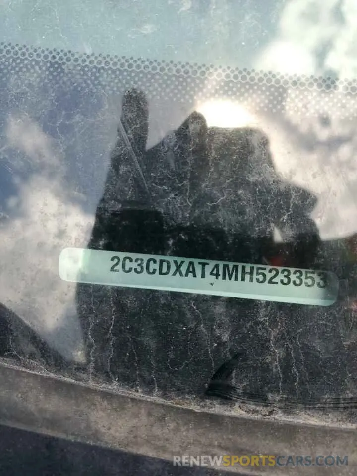 12 Photograph of a damaged car 2C3CDXAT4MH523353 DODGE CHARGER 2021