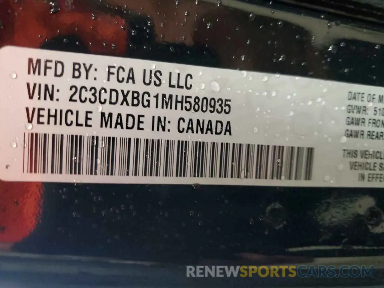 13 Photograph of a damaged car 2C3CDXBG1MH580935 DODGE CHARGER 2021