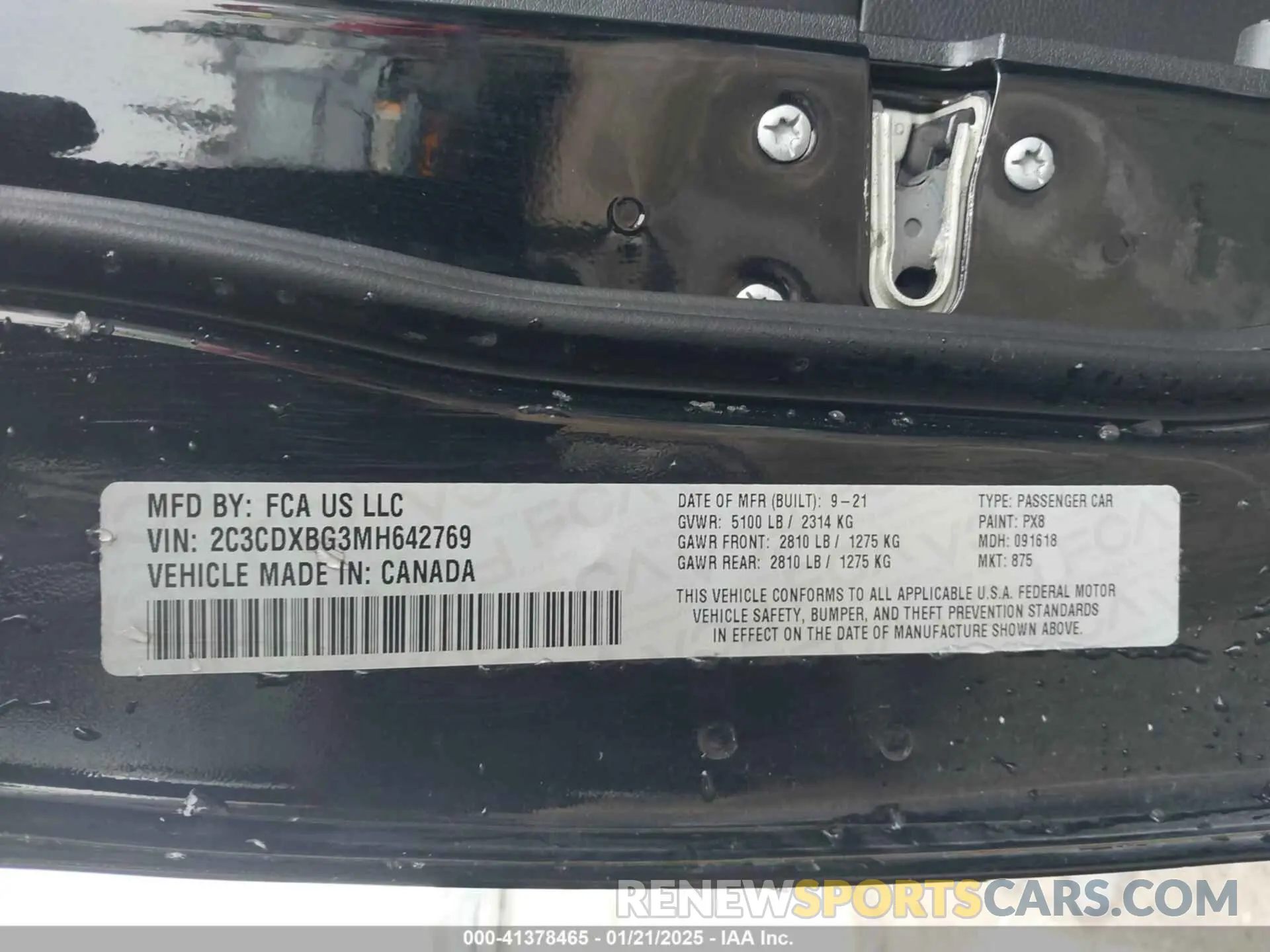 9 Photograph of a damaged car 2C3CDXBG3MH642769 DODGE CHARGER 2021
