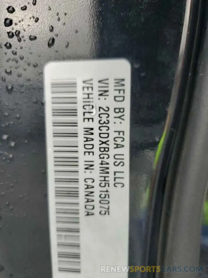 13 Photograph of a damaged car 2C3CDXBG4MH515075 DODGE CHARGER 2021