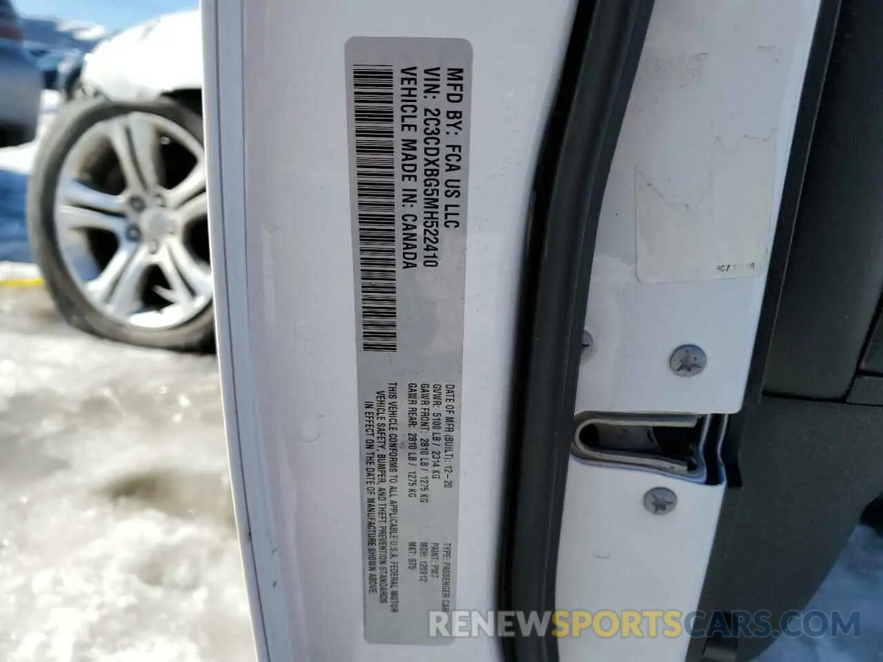 13 Photograph of a damaged car 2C3CDXBG5MH522410 DODGE CHARGER 2021