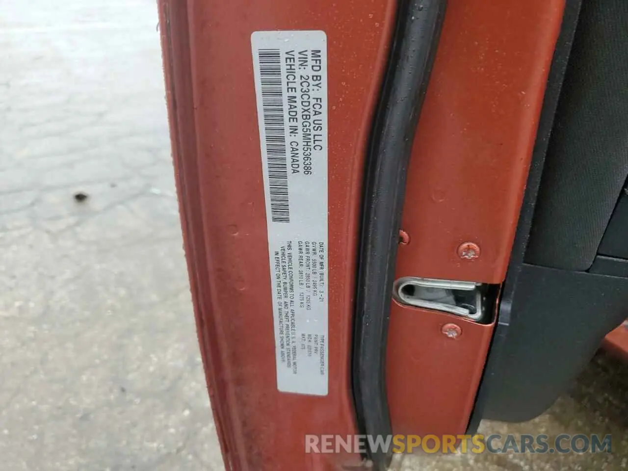 12 Photograph of a damaged car 2C3CDXBG5MH536386 DODGE CHARGER 2021