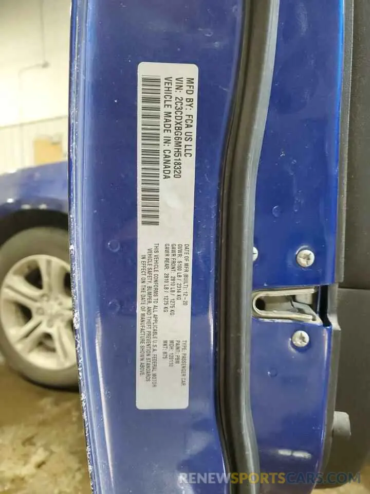 12 Photograph of a damaged car 2C3CDXBG6MH518320 DODGE CHARGER 2021