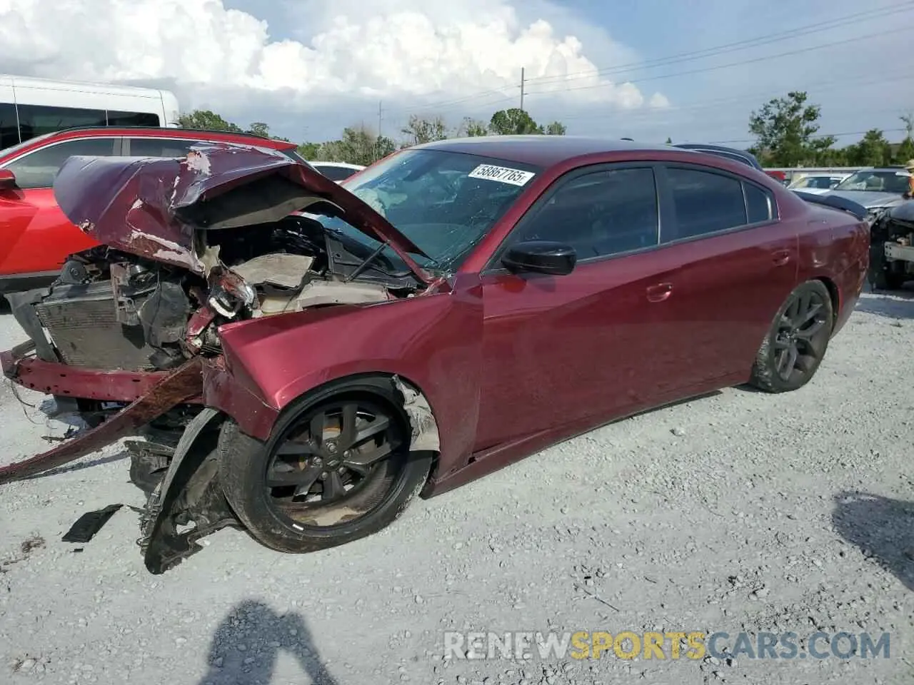 1 Photograph of a damaged car 2C3CDXBG6MH519578 DODGE CHARGER 2021