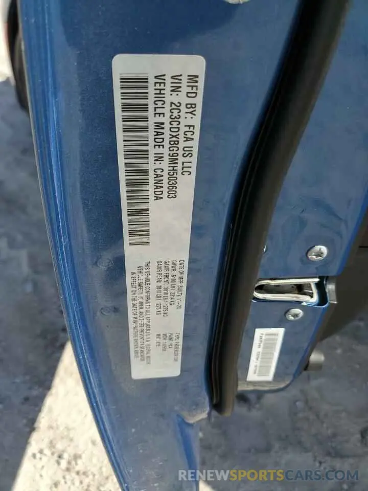 14 Photograph of a damaged car 2C3CDXBG9MH503603 DODGE CHARGER 2021