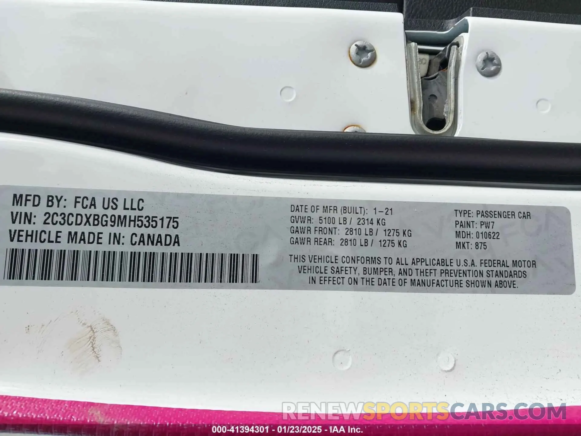 9 Photograph of a damaged car 2C3CDXBG9MH535175 DODGE CHARGER 2021