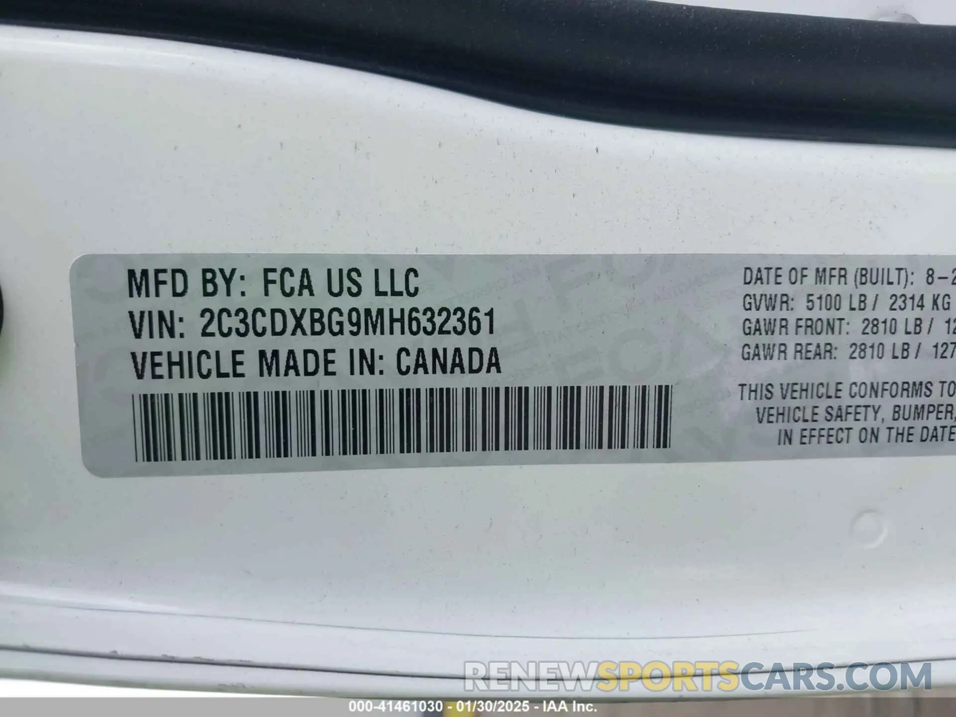 9 Photograph of a damaged car 2C3CDXBG9MH632361 DODGE CHARGER 2021