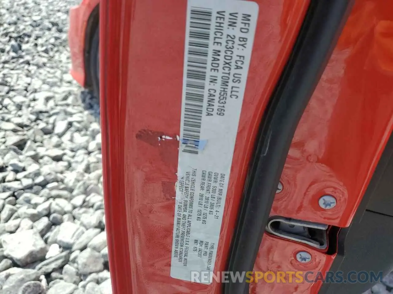 12 Photograph of a damaged car 2C3CDXCT0MH553169 DODGE CHARGER 2021