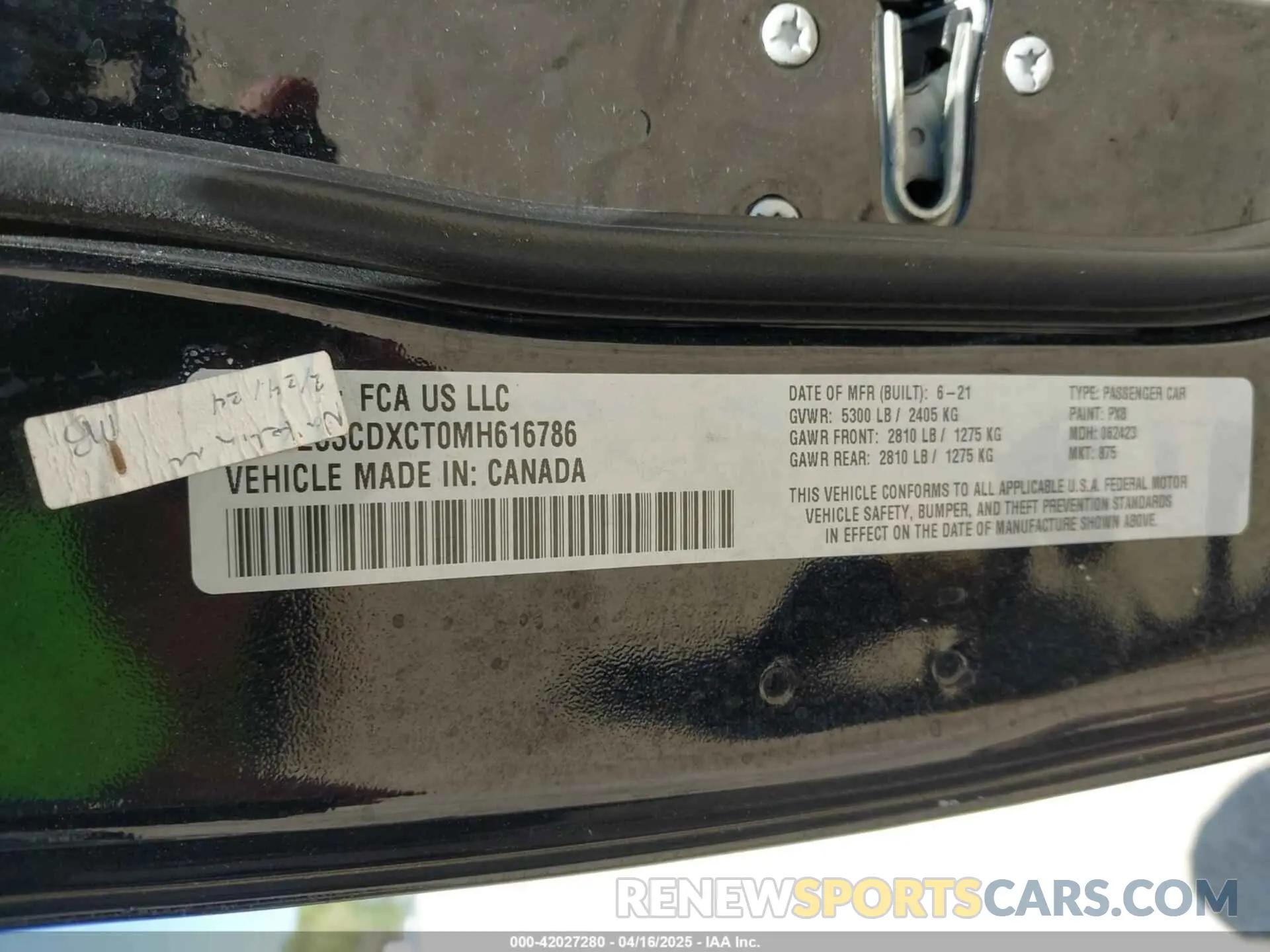 9 Photograph of a damaged car 2C3CDXCT0MH616786 DODGE CHARGER 2021