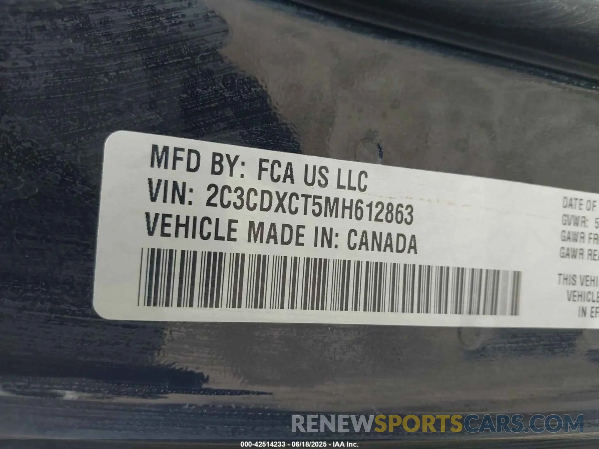 9 Photograph of a damaged car 2C3CDXCT5MH612863 DODGE CHARGER 2021