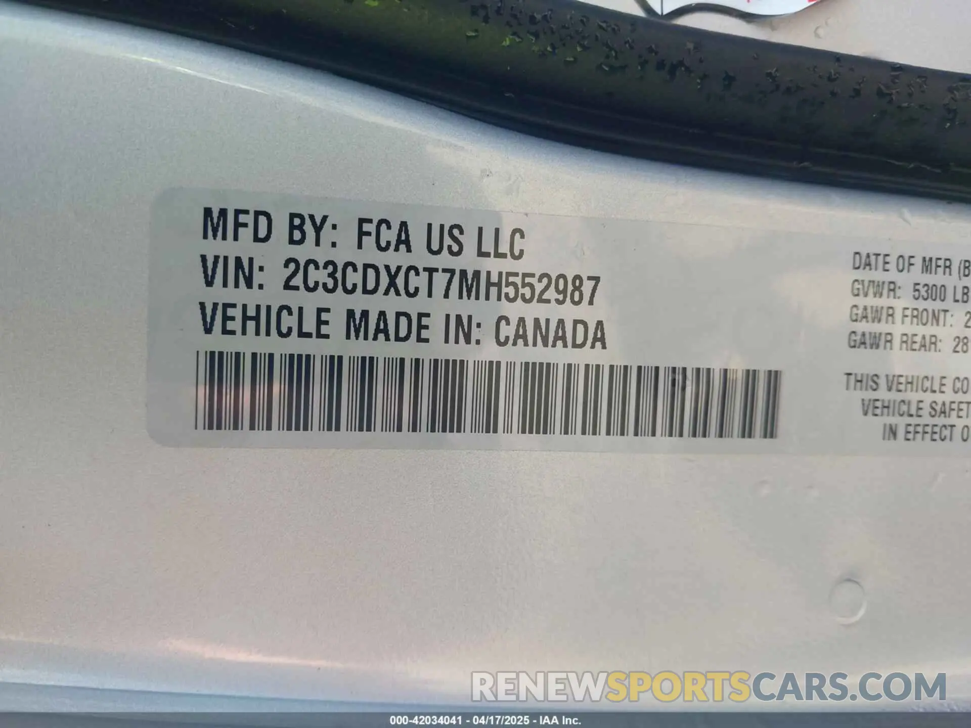 9 Photograph of a damaged car 2C3CDXCT7MH552987 DODGE CHARGER 2021