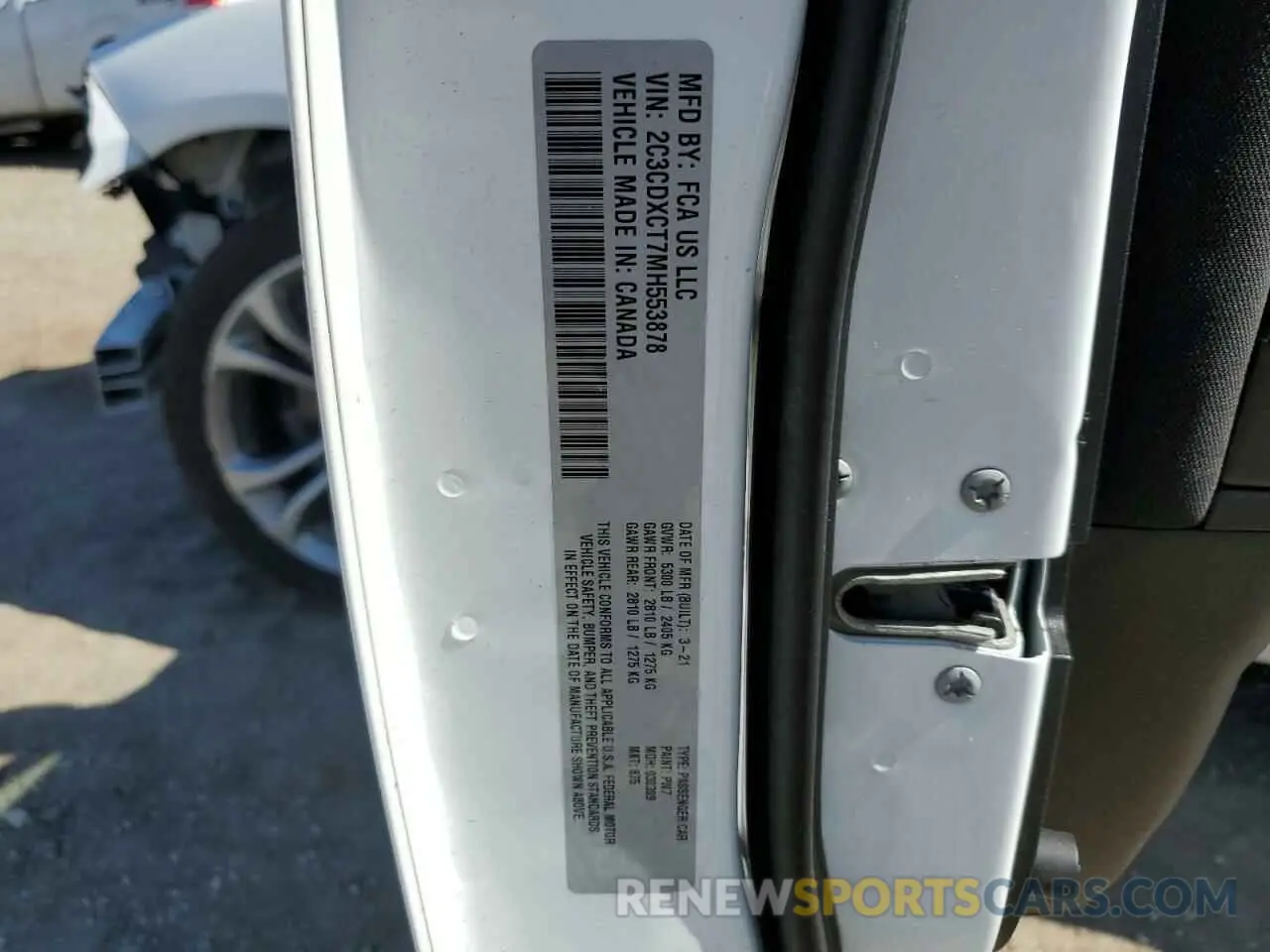 12 Photograph of a damaged car 2C3CDXCT7MH553878 DODGE CHARGER 2021