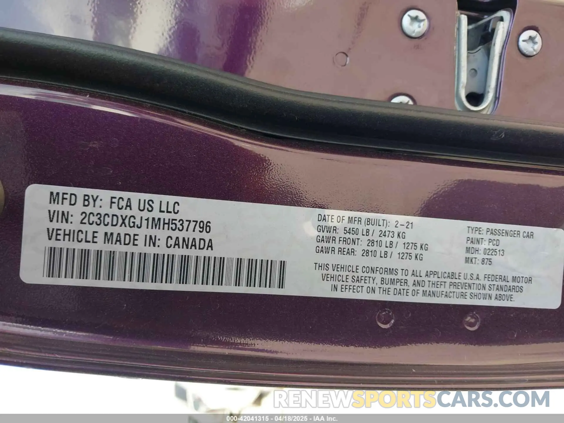 9 Photograph of a damaged car 2C3CDXGJ1MH537796 DODGE CHARGER 2021