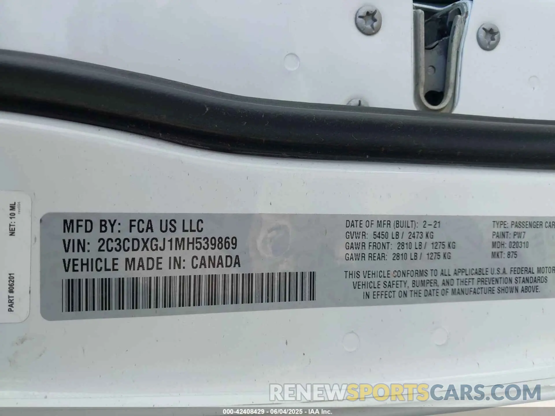 9 Photograph of a damaged car 2C3CDXGJ1MH539869 DODGE CHARGER 2021