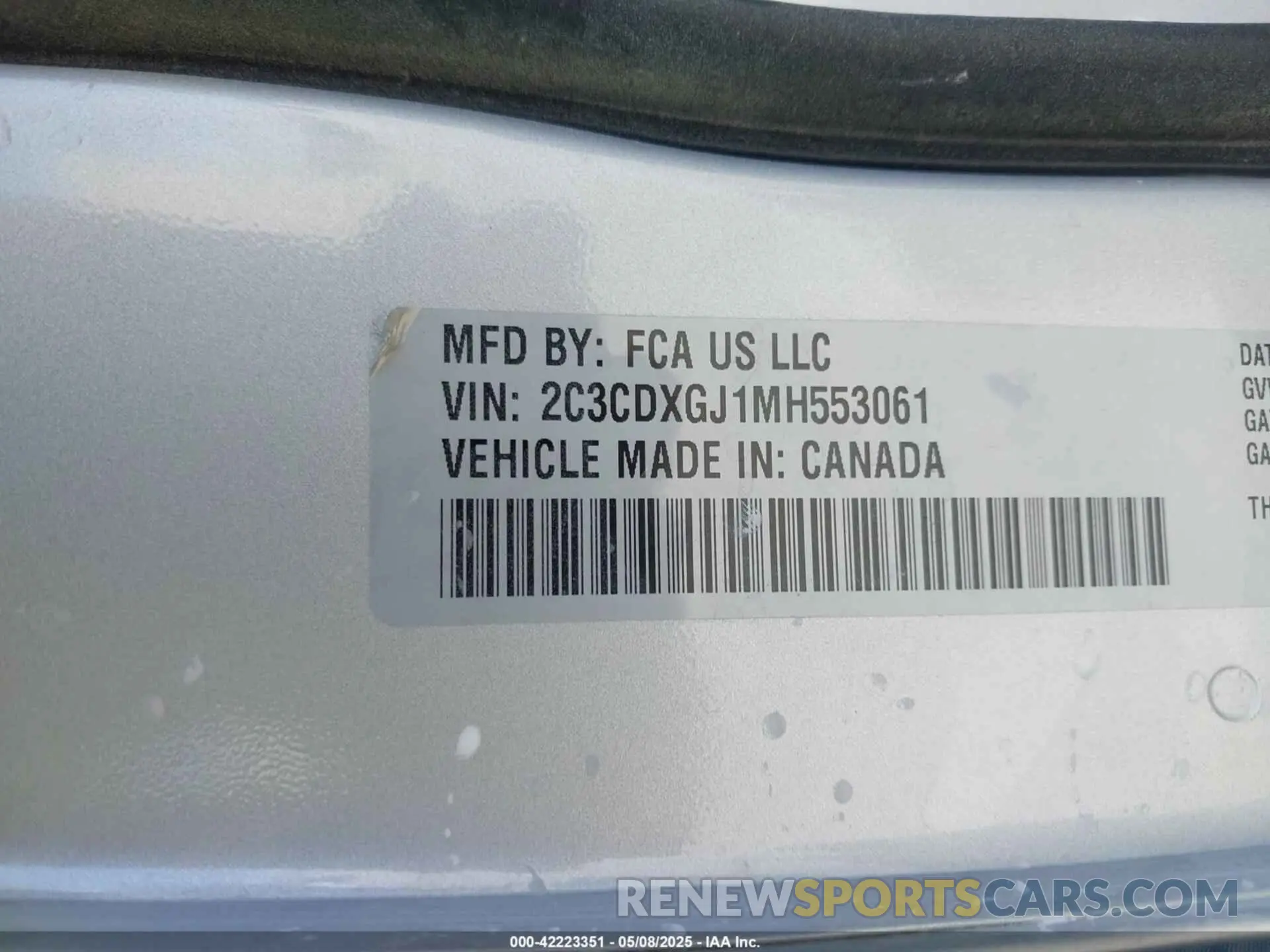 9 Photograph of a damaged car 2C3CDXGJ1MH553061 DODGE CHARGER 2021