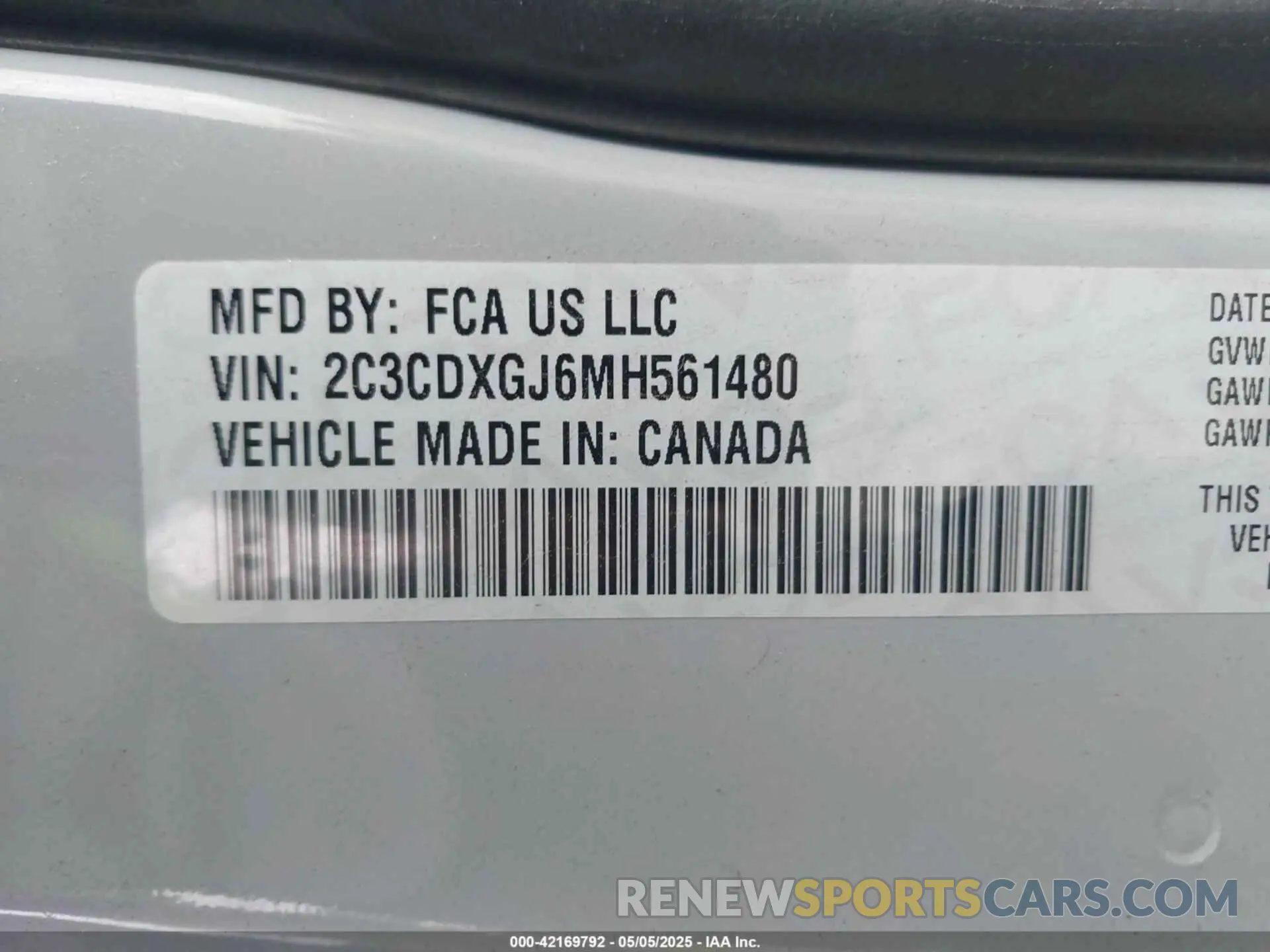 9 Photograph of a damaged car 2C3CDXGJ6MH561480 DODGE CHARGER 2021