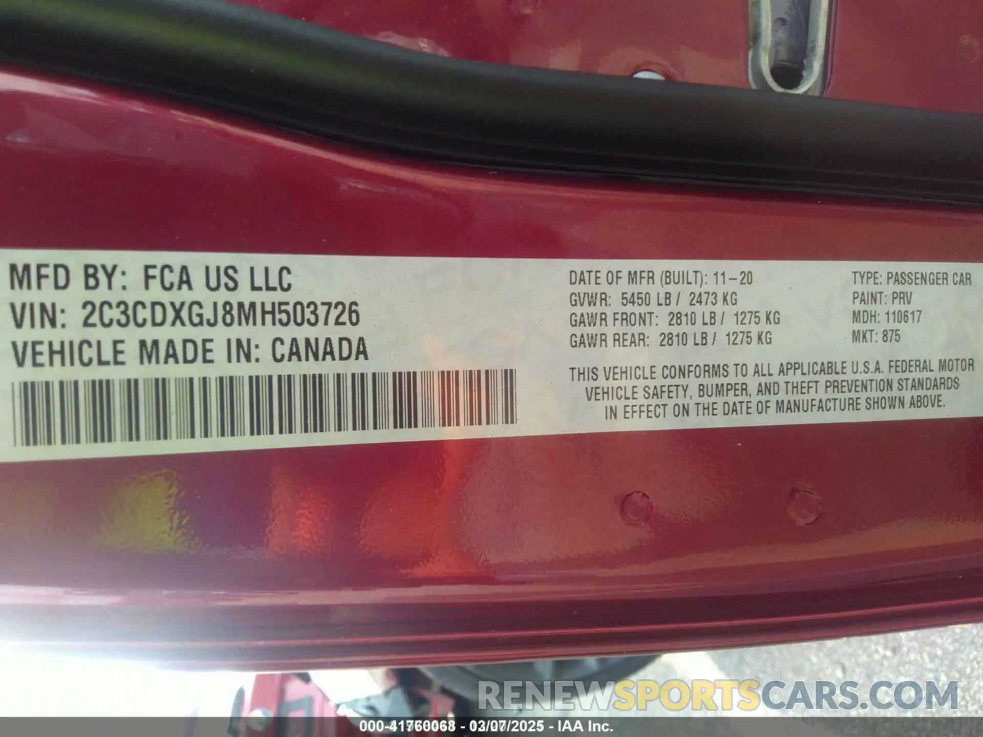 9 Photograph of a damaged car 2C3CDXGJ8MH503726 DODGE CHARGER 2021