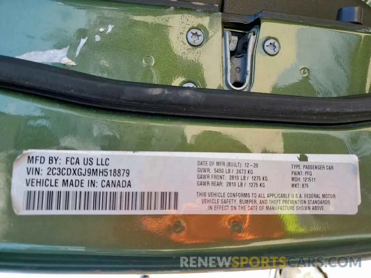 13 Photograph of a damaged car 2C3CDXGJ9MH518879 DODGE CHARGER 2021