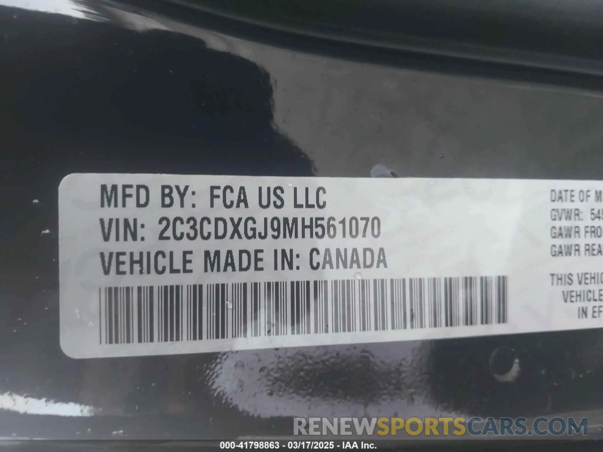 9 Photograph of a damaged car 2C3CDXGJ9MH561070 DODGE CHARGER 2021