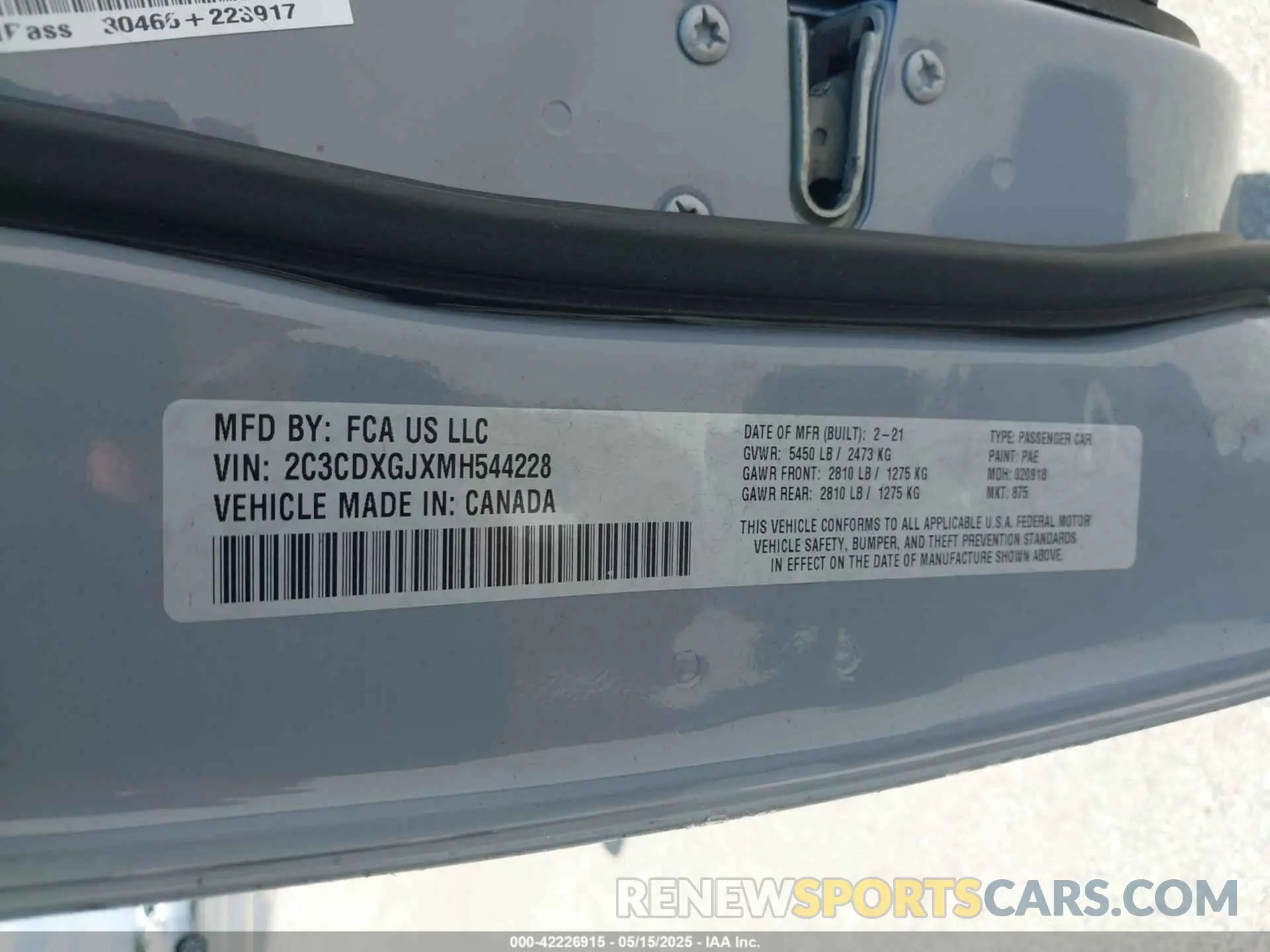 9 Photograph of a damaged car 2C3CDXGJXMH544228 DODGE CHARGER 2021