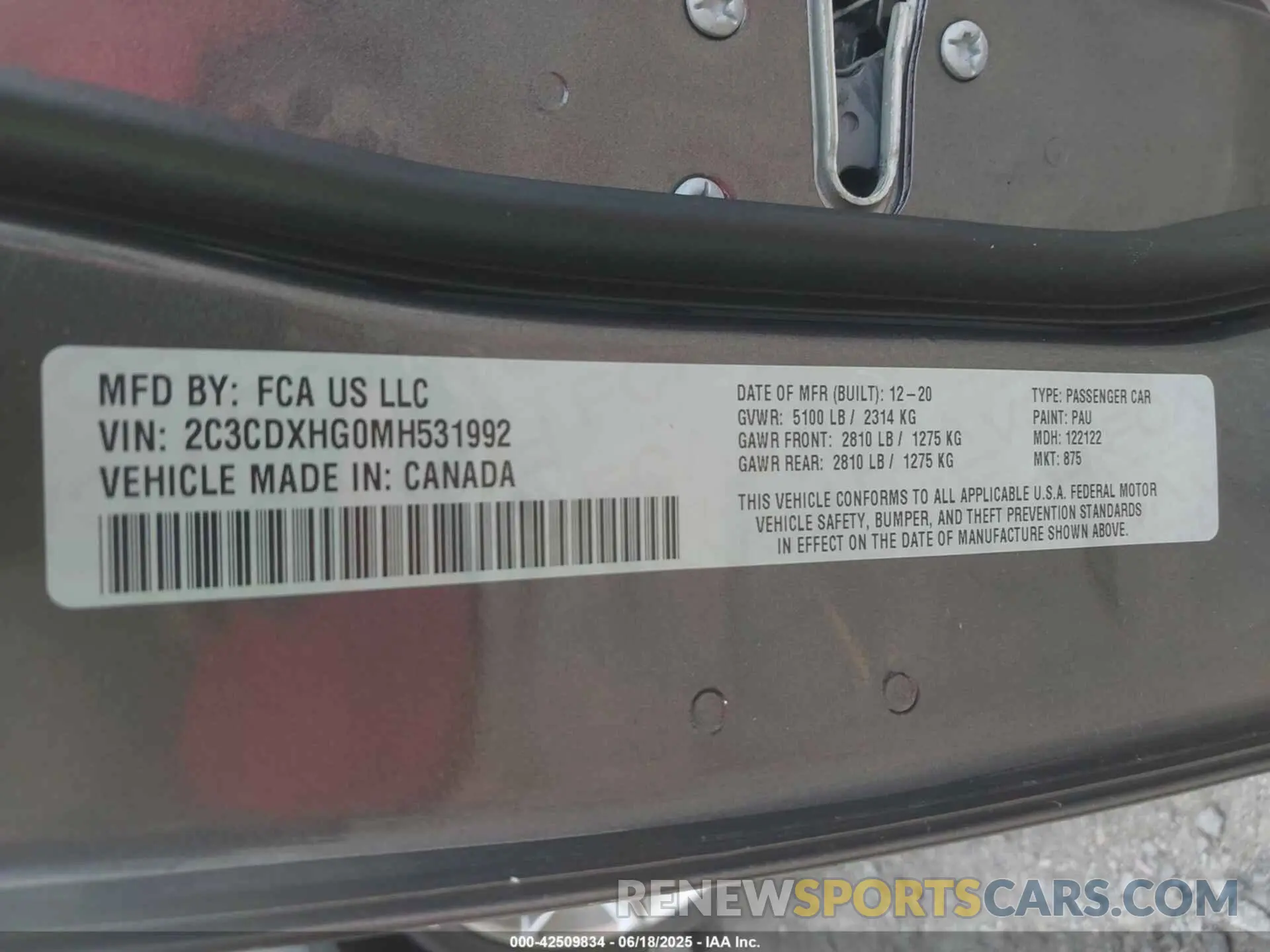 9 Photograph of a damaged car 2C3CDXHG0MH531992 DODGE CHARGER 2021