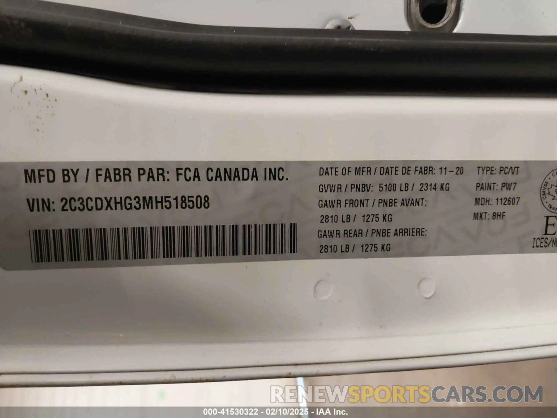 9 Photograph of a damaged car 2C3CDXHG3MH518508 DODGE CHARGER 2021