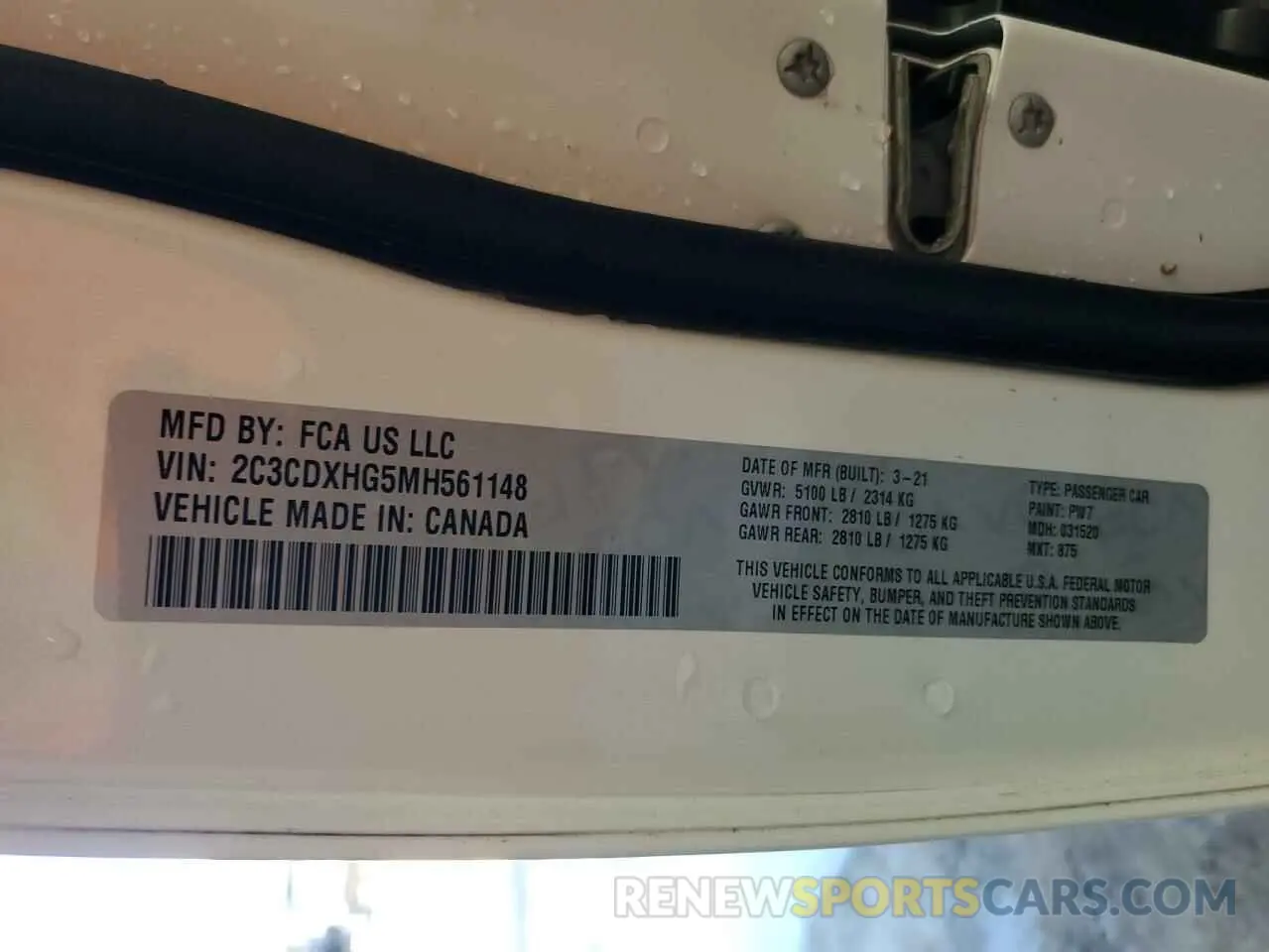 13 Photograph of a damaged car 2C3CDXHG5MH561148 DODGE CHARGER 2021