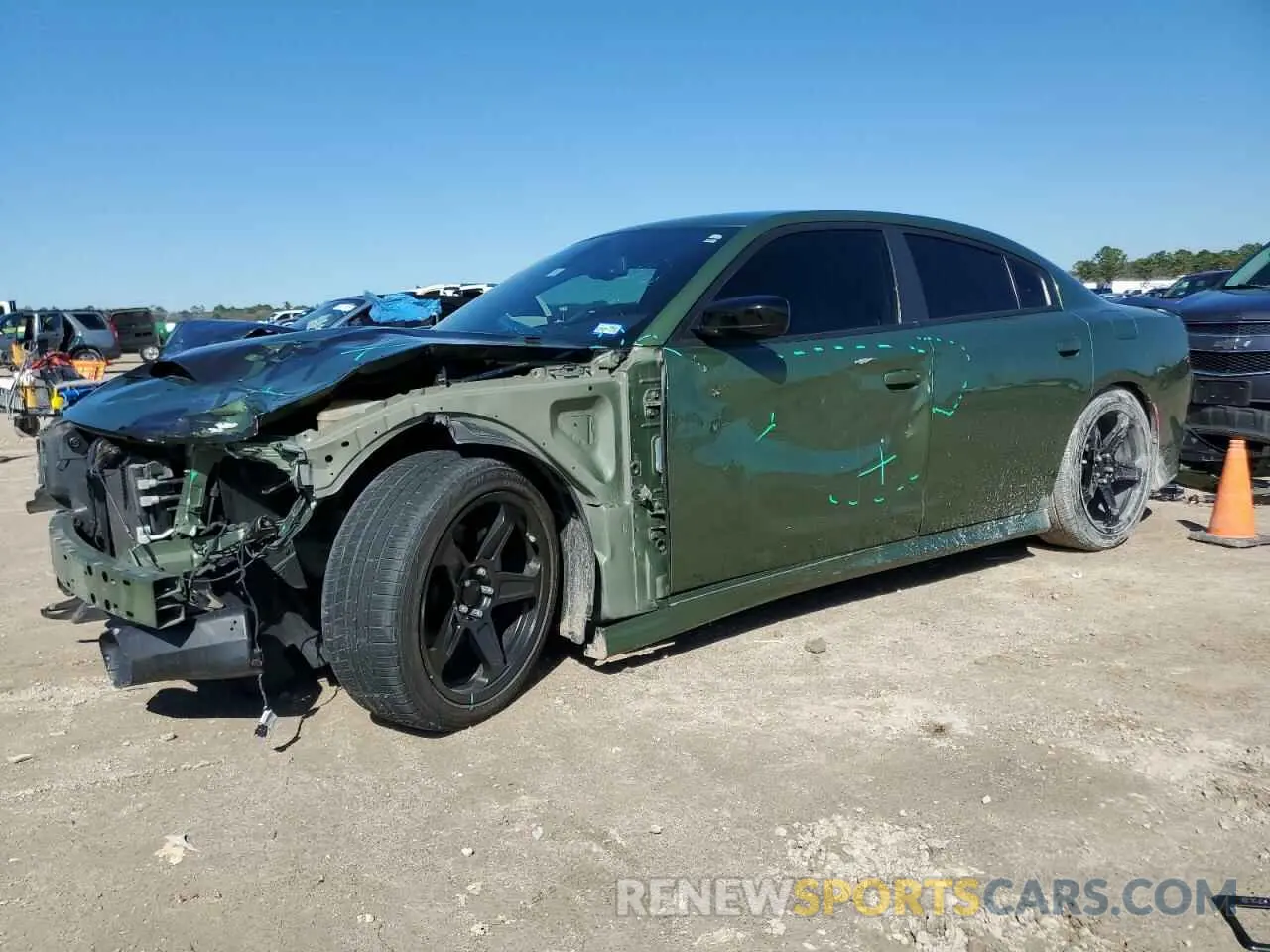 1 Photograph of a damaged car 2C3CDXHG9MH612232 DODGE CHARGER 2021
