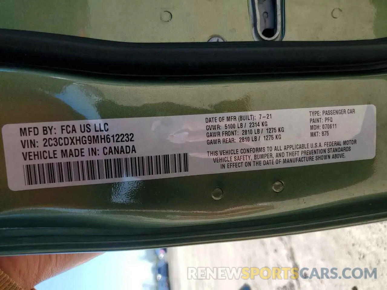 13 Photograph of a damaged car 2C3CDXHG9MH612232 DODGE CHARGER 2021