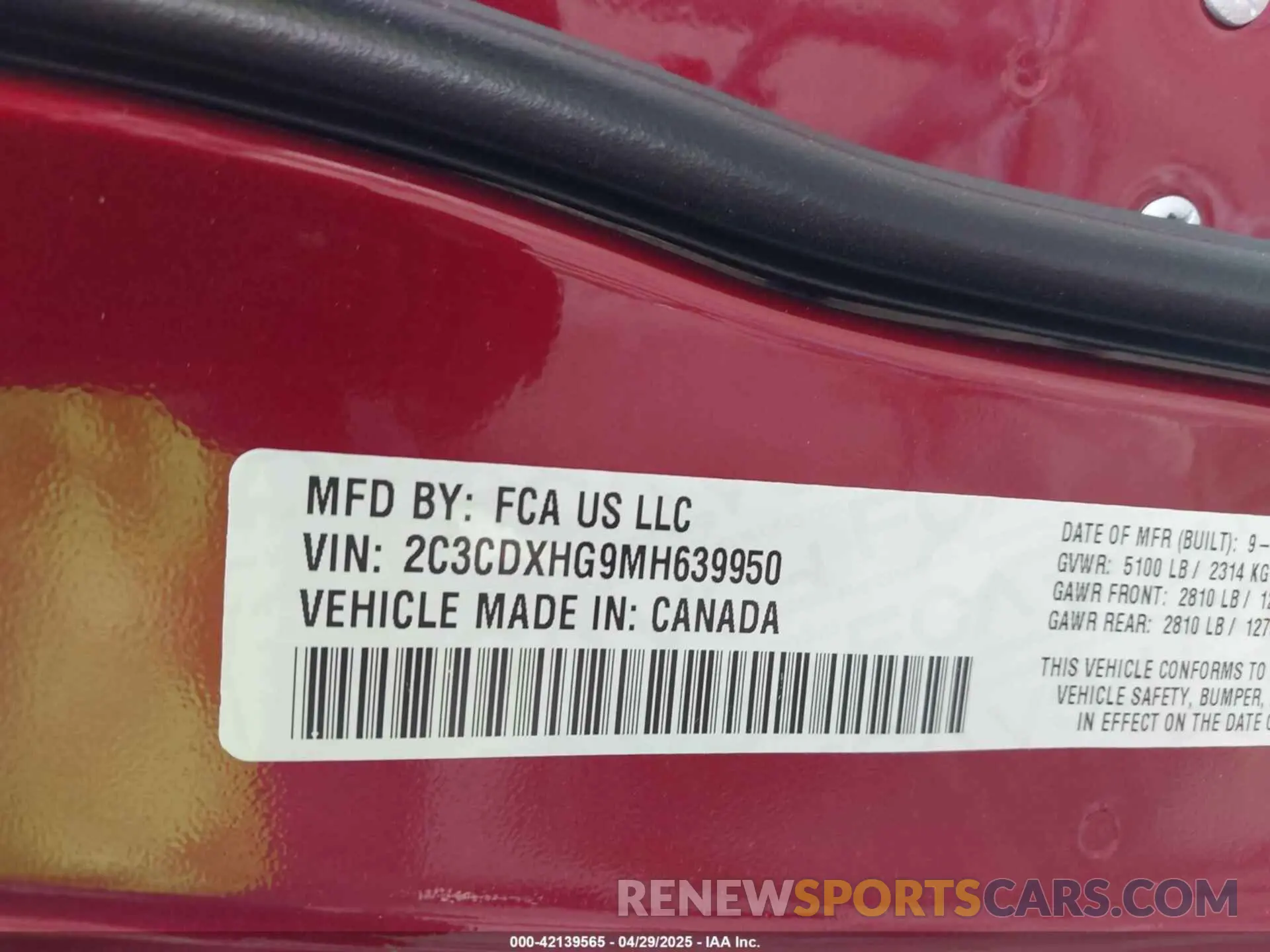9 Photograph of a damaged car 2C3CDXHG9MH639950 DODGE CHARGER 2021