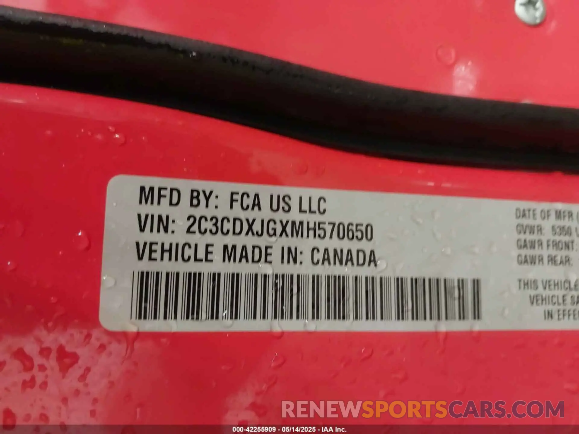 9 Photograph of a damaged car 2C3CDXJGXMH570650 DODGE CHARGER 2021
